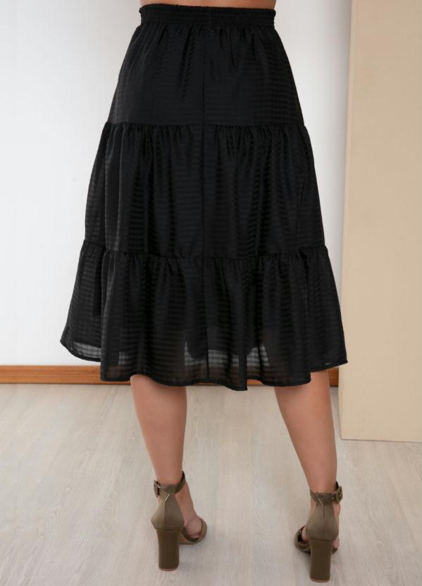 Quintess - Saia Preta em Camadas Formando Babados 4