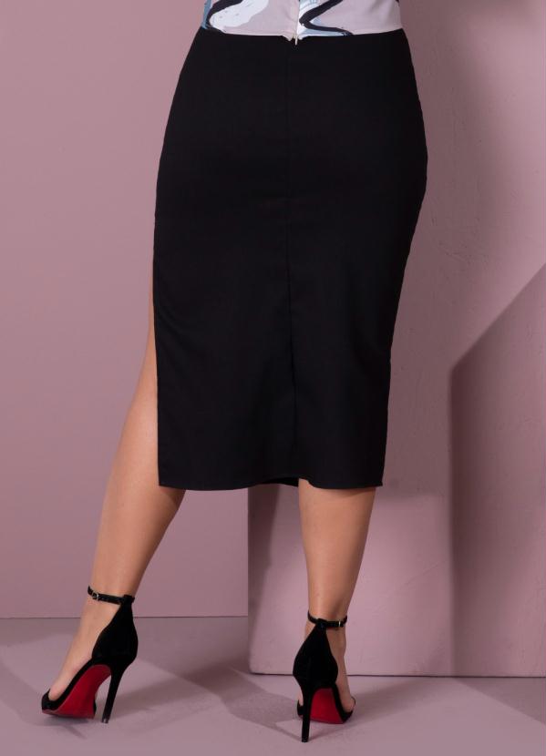 Outlet - Saia Preta Midi com Fenda 6