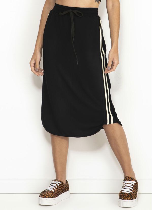 Farm - Saia Reta de Viscose Retilínea Preta