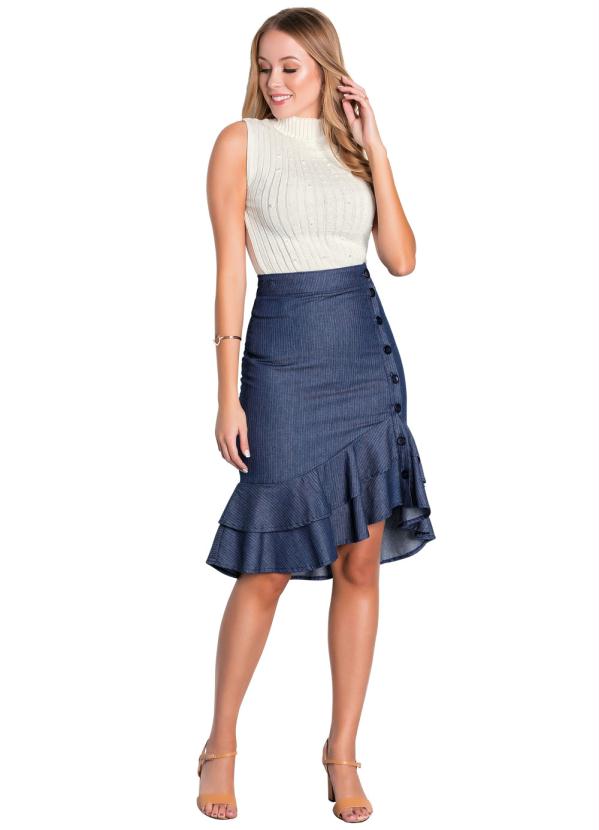 Rosalie - Saia Risca de Giz com Babados 3