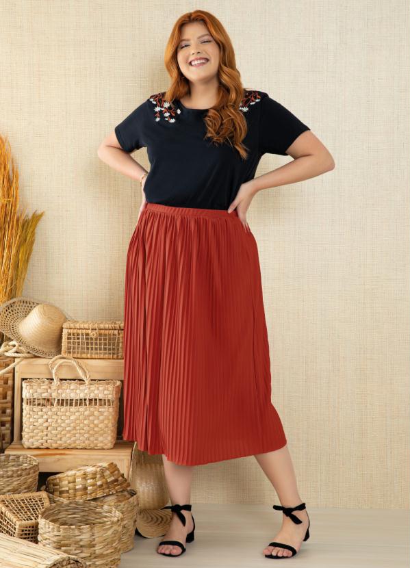 Quintess - Saia Telha Plissada Midi 2