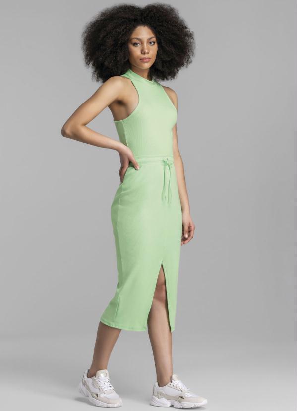 Enfim - Saia Verde Água Mídi em Ribana 2