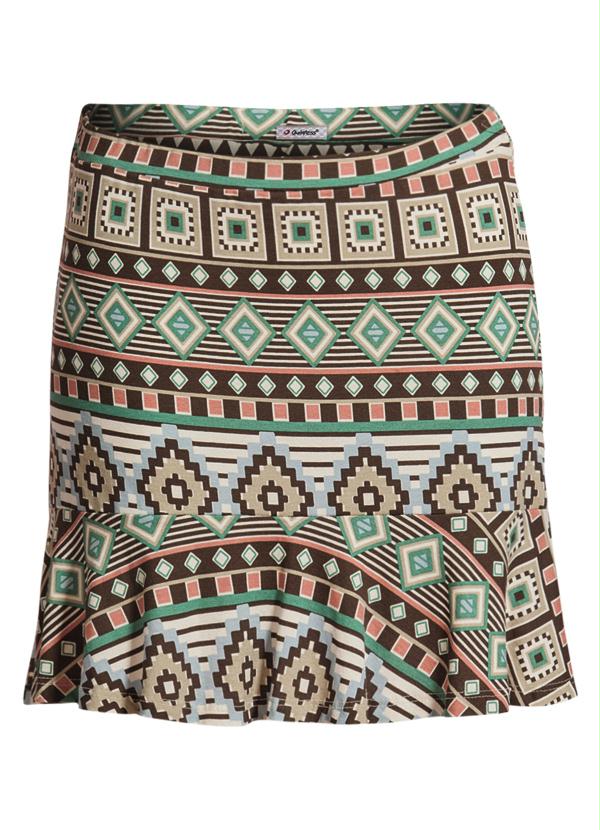 Quintess - Saia com Babado Estampa Étnica 7