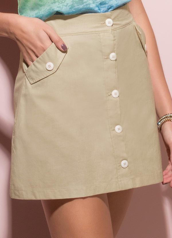 Quintess - Saia com Detalhe de Botões Frontais Bege