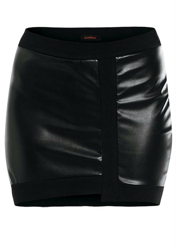 Quintess - Saia Couro Ecológico Preta 6