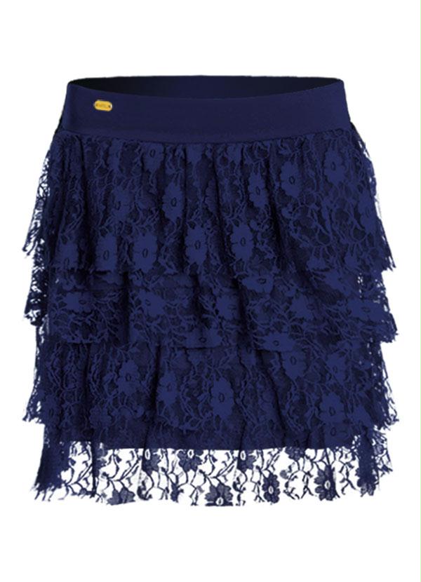 Quintess - Saia de Renda Azul Marinho 8