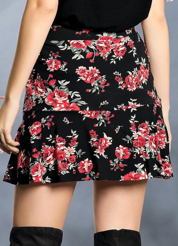 Quintess - Saia Evasê Floral 2