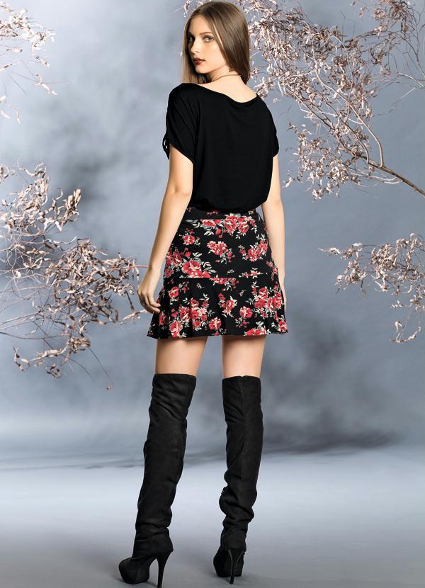 Quintess - Saia Evasê Floral 4