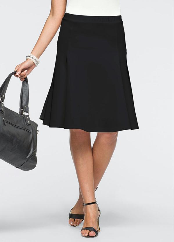 bonprix - Saia Evasê Preta 1