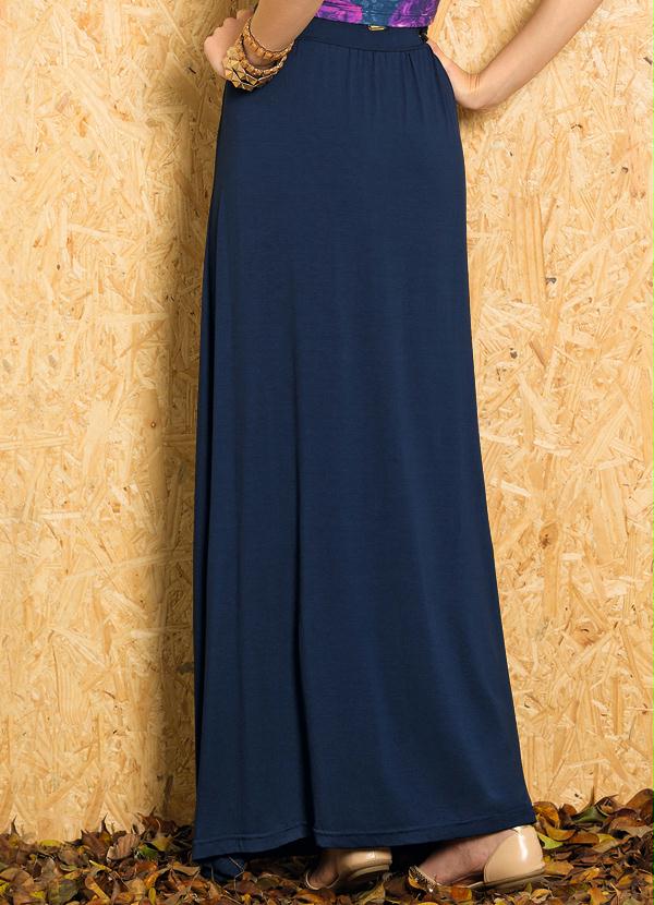 Quintess - Saia Longa Cintura Alta Azul 2