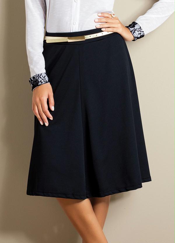 Outlet - Saia Midi Trapésio Preta