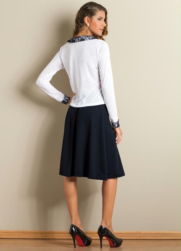 Outlet - Saia Midi Trapésio Preta 4