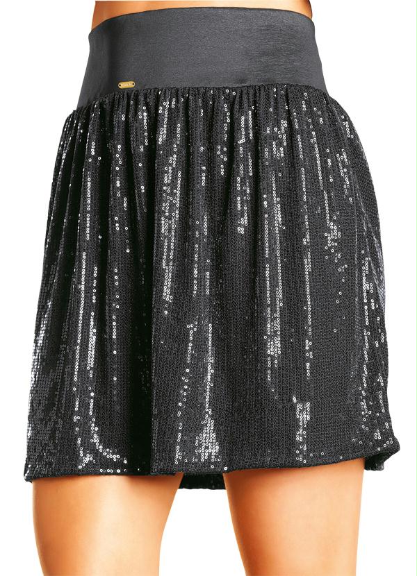 Quintess - Saia Preta com Paetês