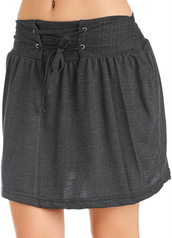 Outlet - Saia Rodada com Efeito Jeans