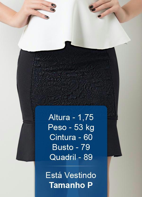 Quintess - Saia Trompete com Renda Frontal Preta 2