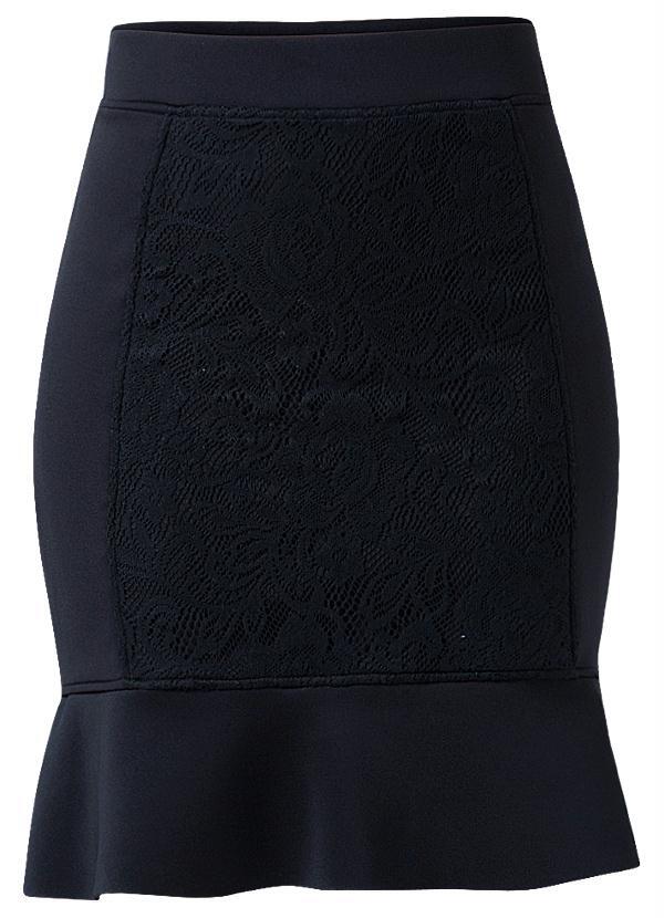 Quintess - Saia Trompete com Renda Frontal Preta 6