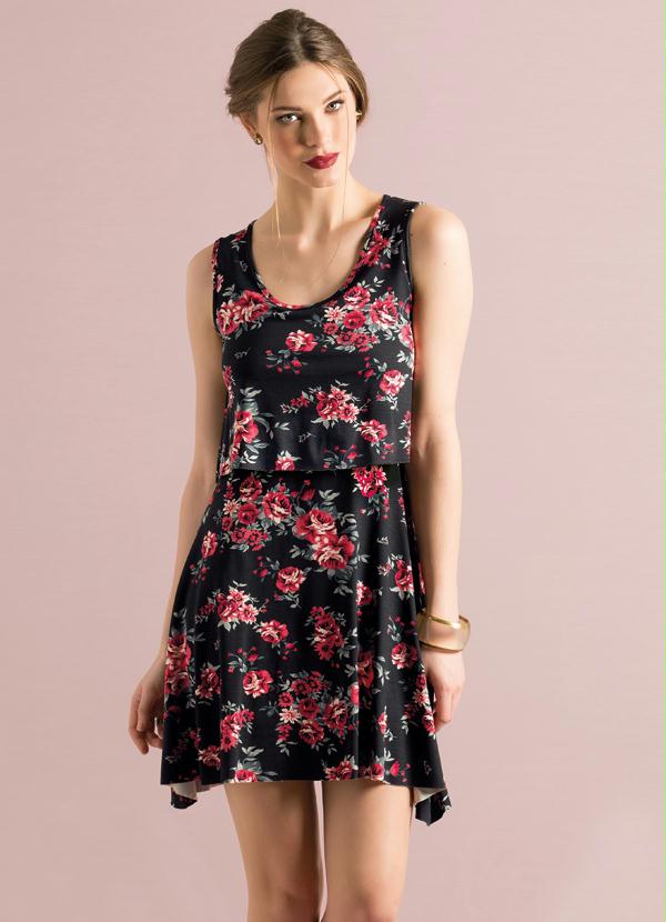 Quintess - Vestido Floral sem Mangas
