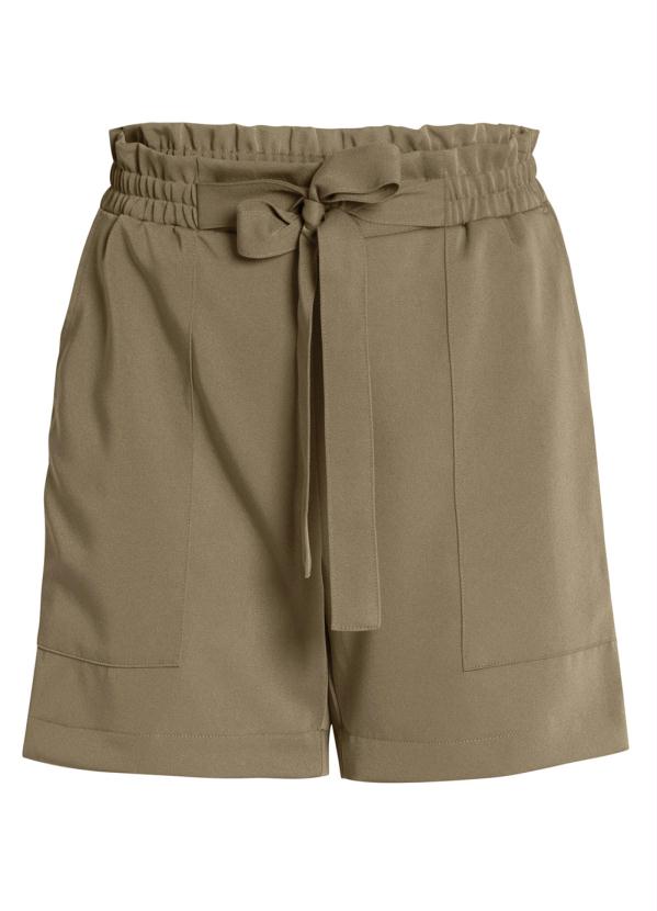 bonprix - Short Clochard com Amarração Marrom 6