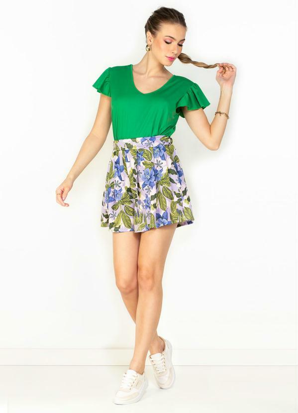 Moda Pop - Short Floral Soltinho com Pregas 5