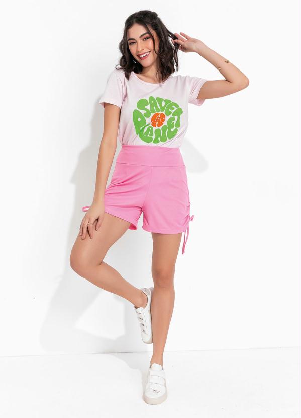 Outlet - Short Rosa com Amarração nas Laterais 4
