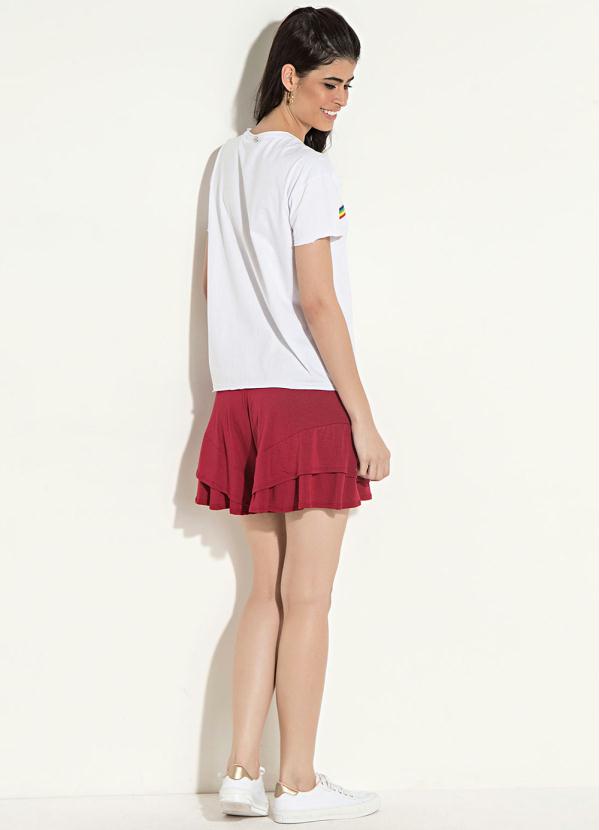 Quintess - Short Saia Quintess Vermelho com Babado 4