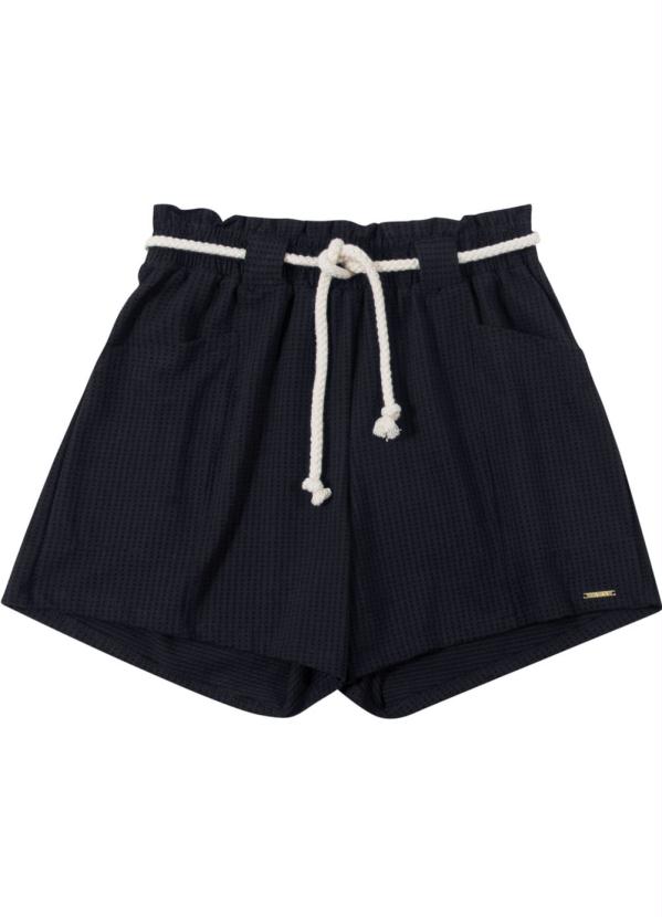 Cativa - Shorts Curto Feminino com Cordão Preto