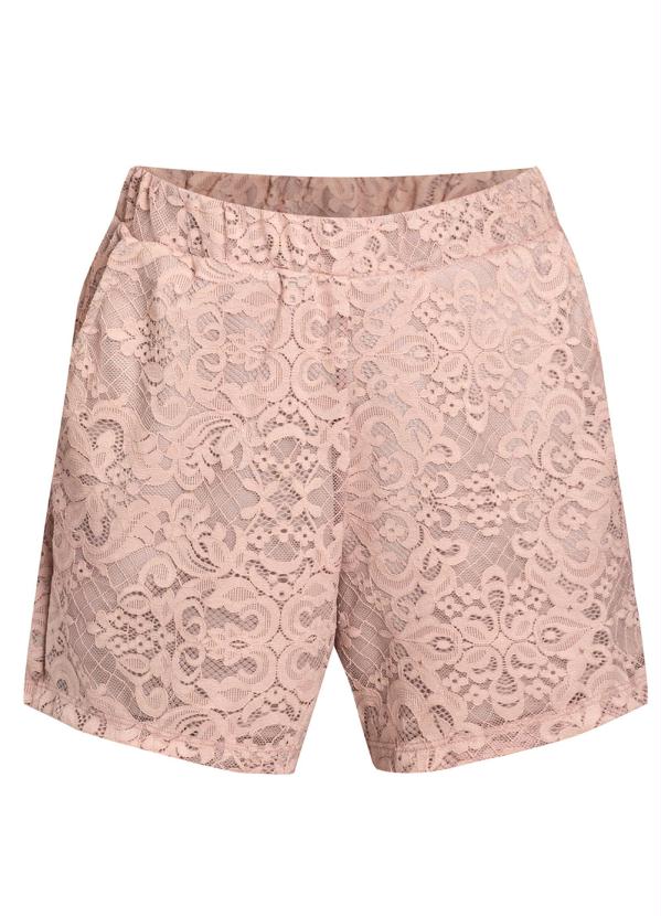 Queima Estoque - Shorts em Renda com Bolso Rosê 4
