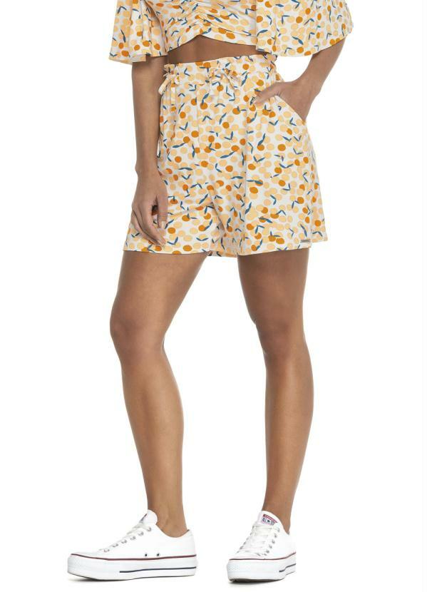 Enfim - Shorts Laranja Claro Clochard Poá