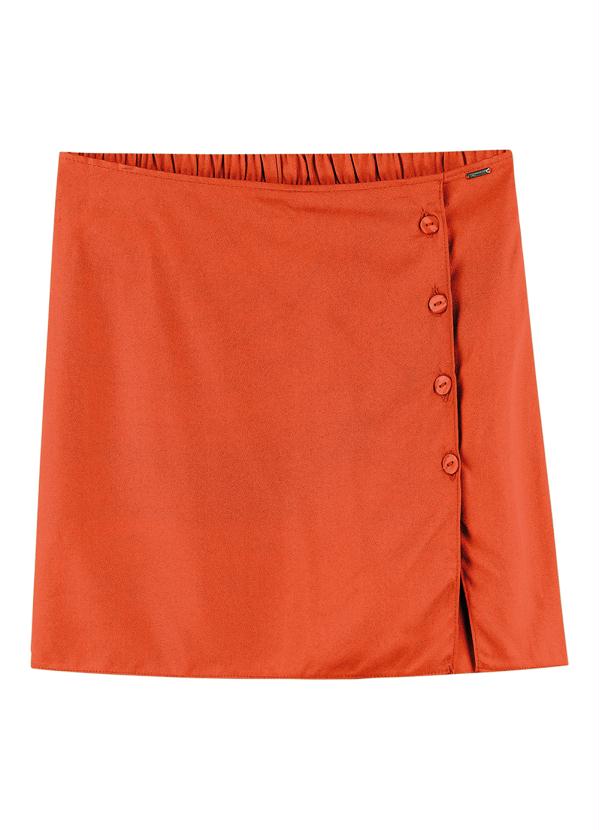 Marialícia - Shorts Saia Curto com Botões Laranja  4