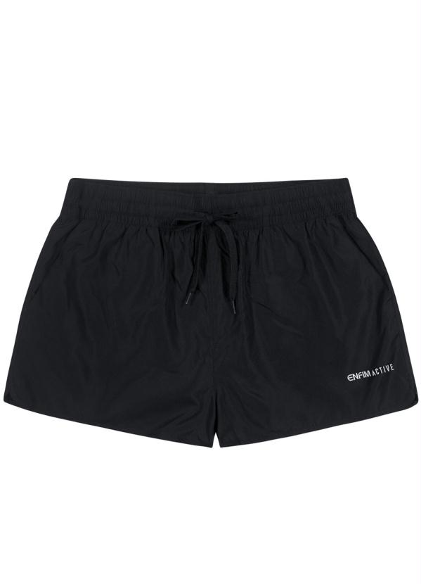 Enfim - Shorts Preto Running com Aplique Active 3