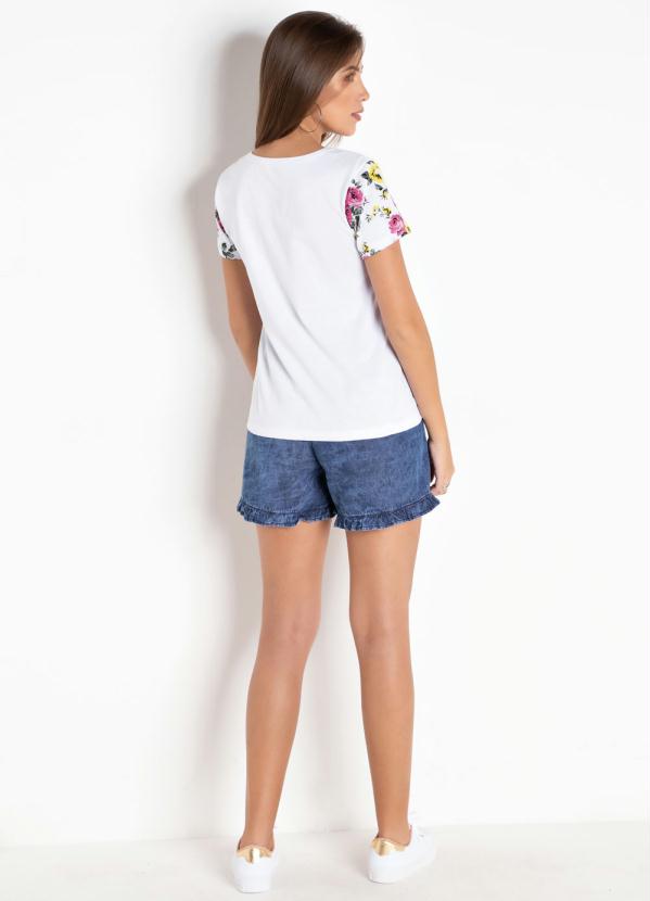 Janine - Short Jeans Azul com Babados na Barra 4