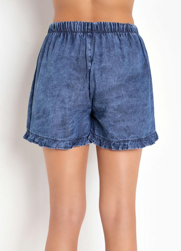 Janine - Short Jeans Azul com Babados na Barra 6
