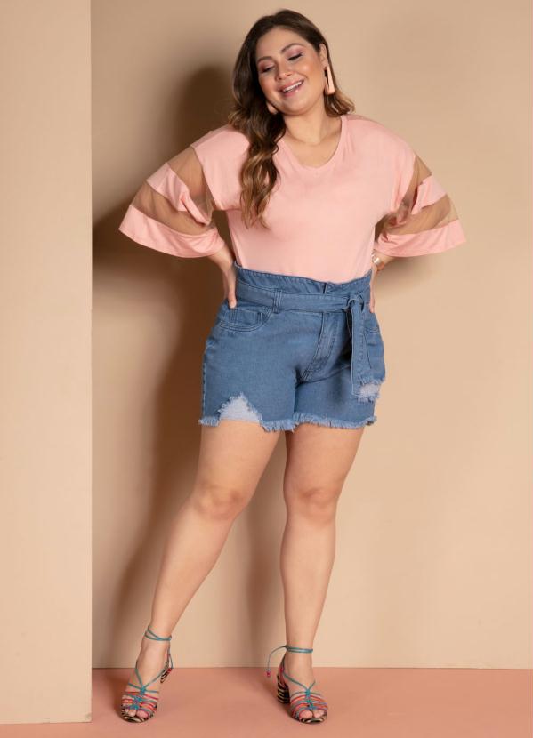 Quintess - Short Jeans Clochard com Puídos 10