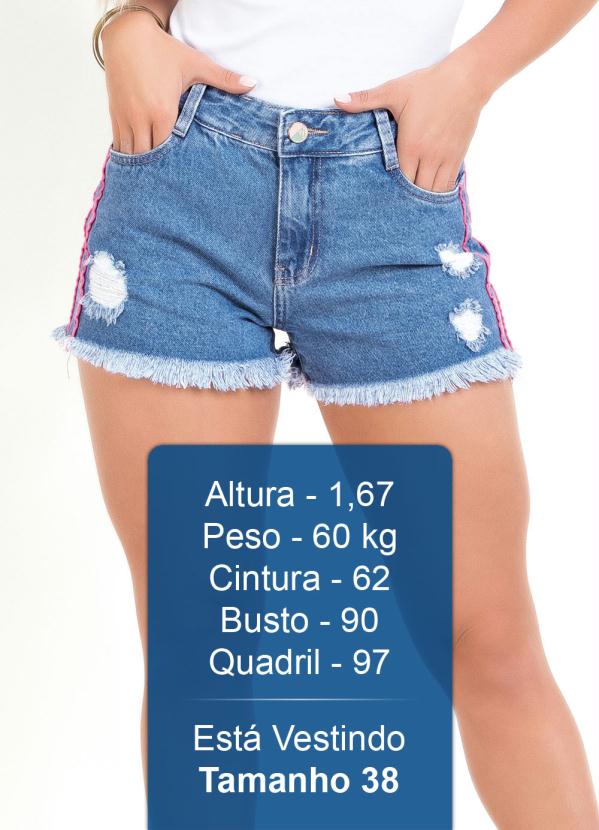 Sawary Jeans - Short Jeans Destroyed com Faixas Neon Sawary 3