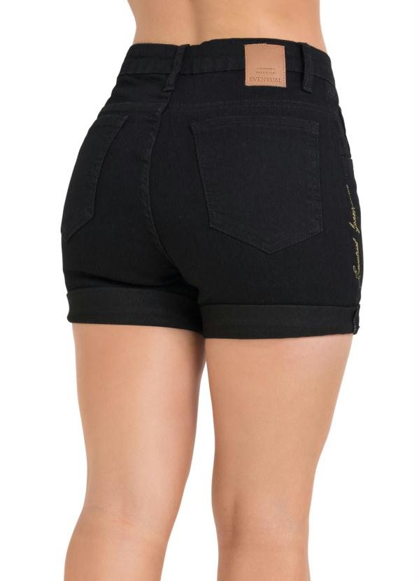 Eventual - Short Jeans Preto Eventual com Barra Dobrada 6