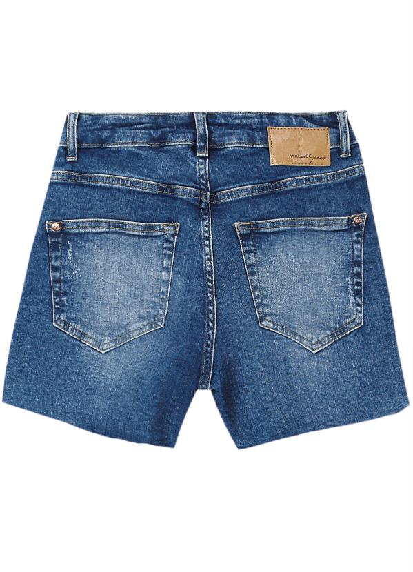 Malwee - Shorts Azul Comfort Jeans Desfiado 6