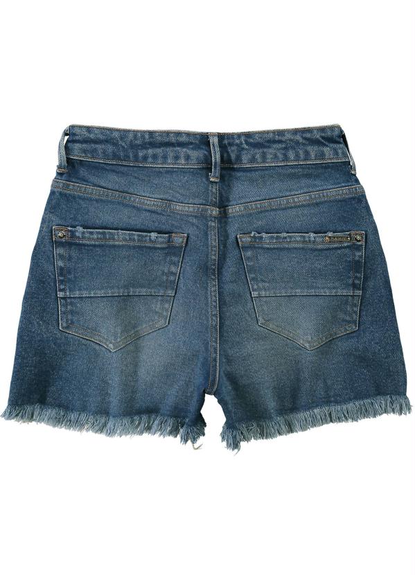 short jeans cintura alta azul escuro