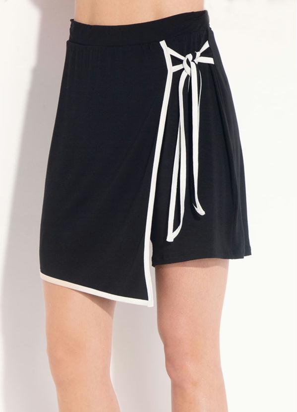 Quintess - Short Saia Quintess Preto com Amarração