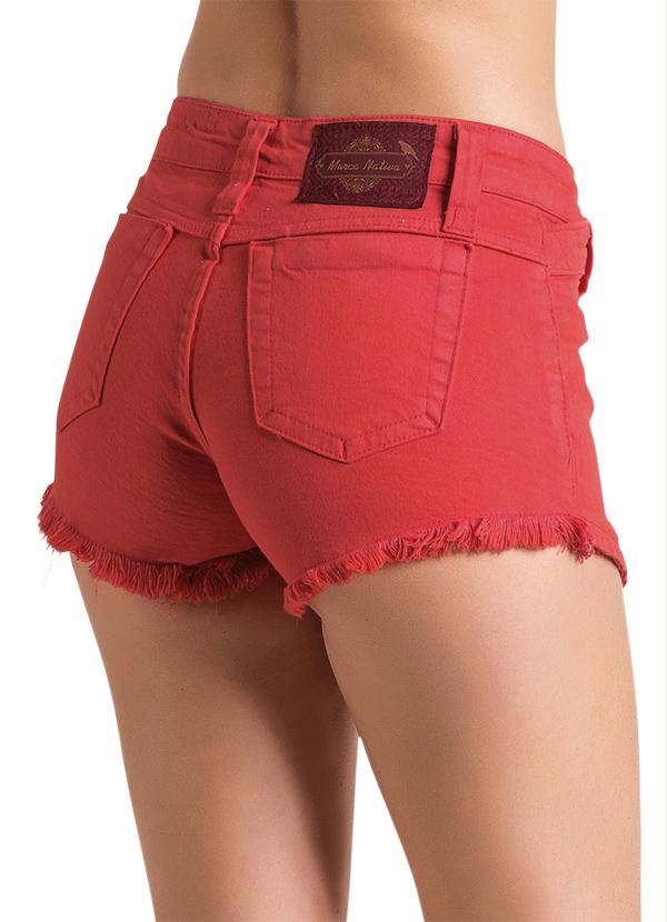 Janine - Short Saia com Barra Desfiada Vermelho 7