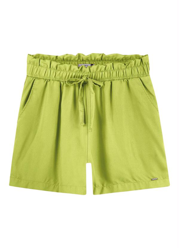 Marialícia - Shorts Curto com Cordão Decorativo Verde 4