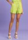 Marialícia - Shorts Curto com Cordão Decorativo Rosa - variação: Verde