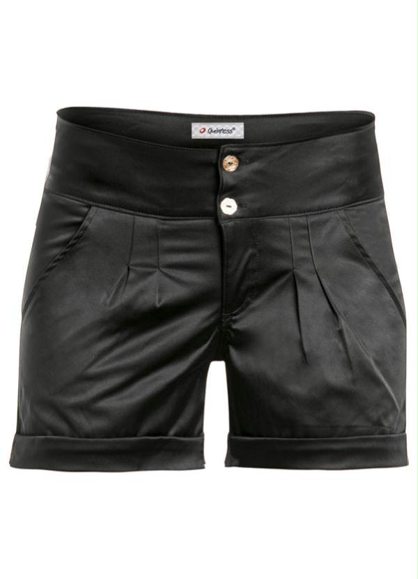 Quintess - Bermuda Feminina Estilo Social Preta 11