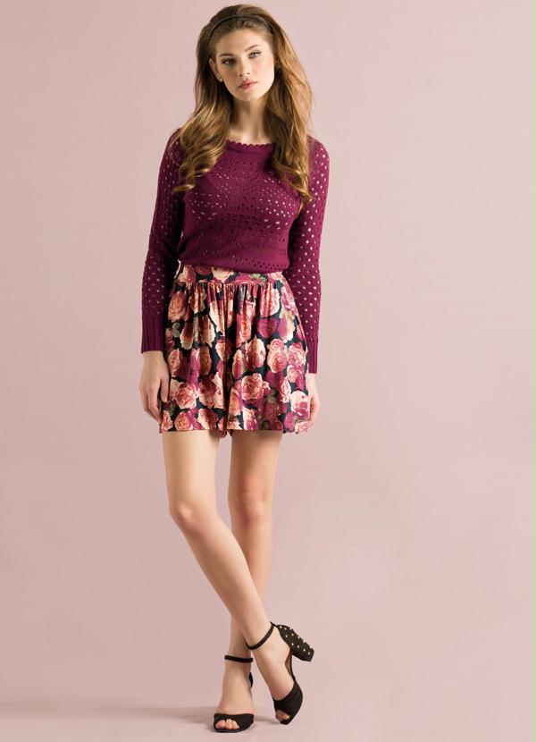 Quintess - Short Amplo Estampa de Rosas 3