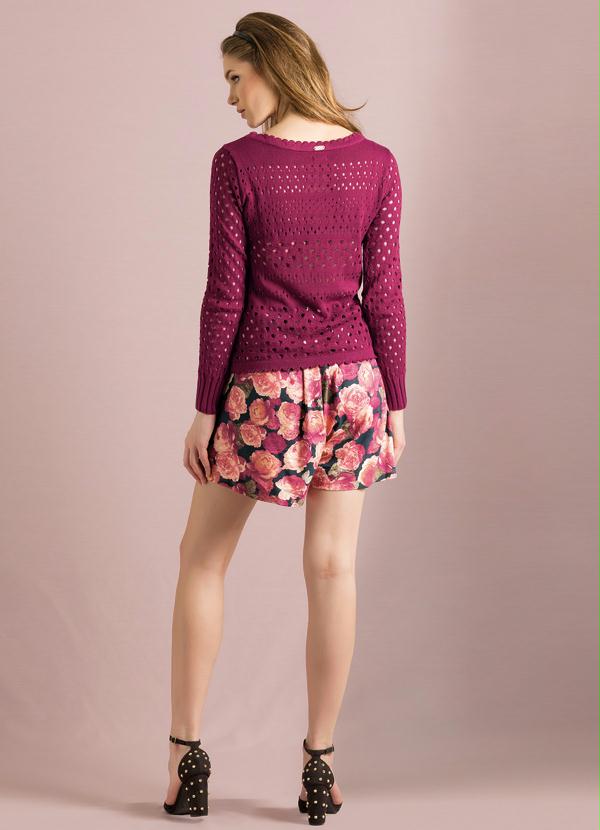 Quintess - Short Amplo Estampa de Rosas 4