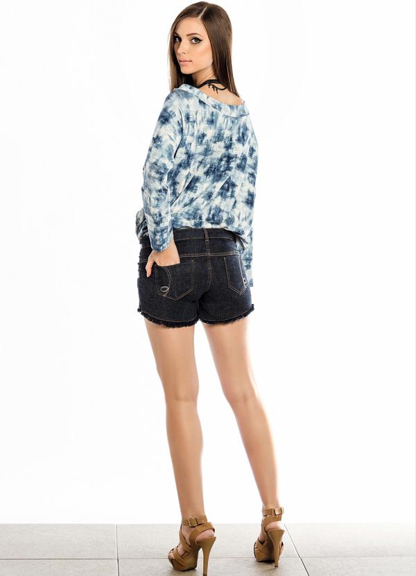 Quintess - Short Jeans Estampa em Foil Prata 4