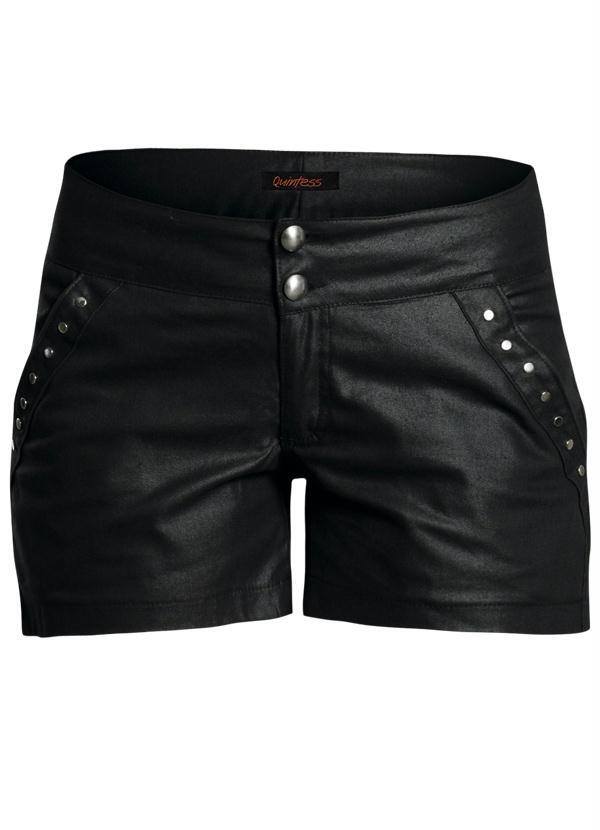 Quintess - Short Resinado com Aplique de Tachas Preto 5