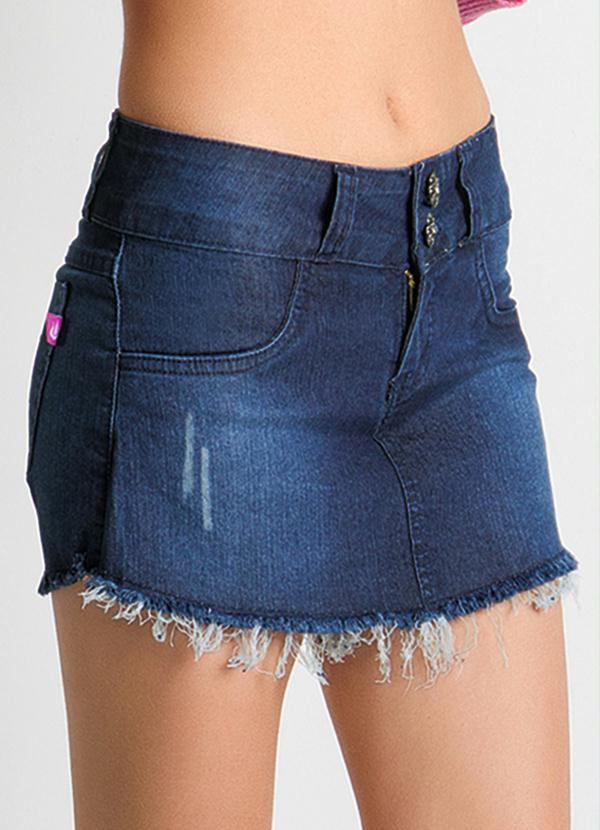 Janine - Short Saia Azul Jeans