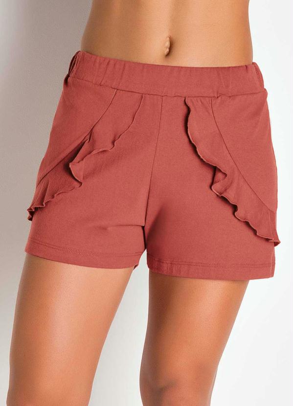 Outlet - Short Telha com Detalhe de Babado Frontal 5