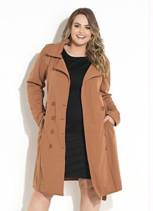 casaco longo feminino plus size