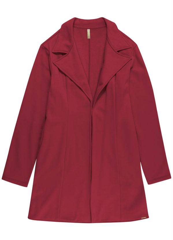 Sobretudo de Moletom Feminino Vermelho Cativa